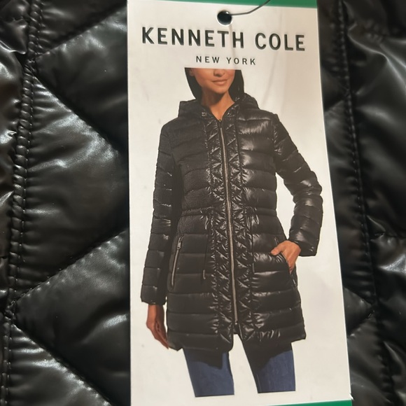 Kenneth Cole New York Full Zip Puffer Jacket with Hood Black Size XL - Picture 2 of 16